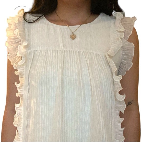 Off-White Ruffled Dress - Picture 7 of 9
